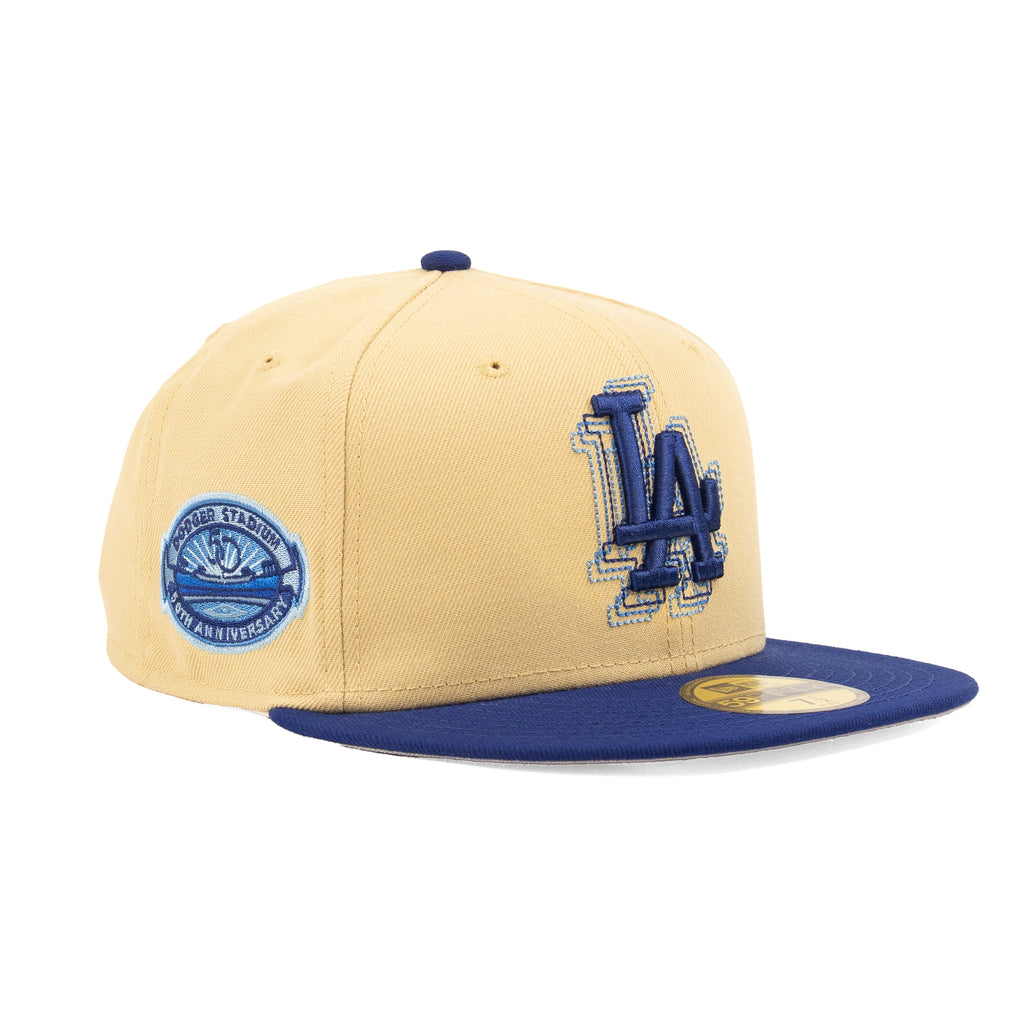 Los Angeles Dodgers Vegas Gold/Dark Royal Blue Illusion Logo "Two Tone" | New Era 59Fifty Fitted