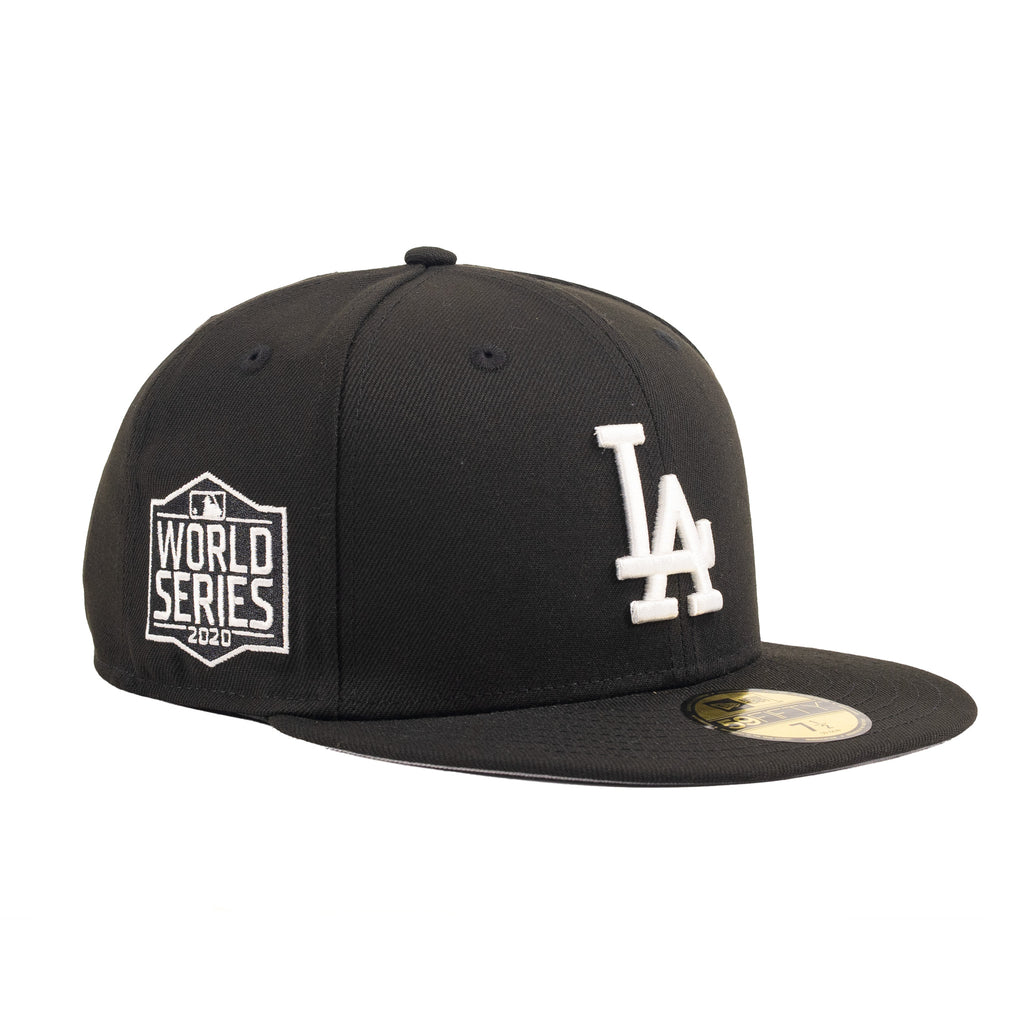 Los Angeles Dodgers Black/White w 2020 World Series Patch "Basic" | New Era 59Fifty Fitted