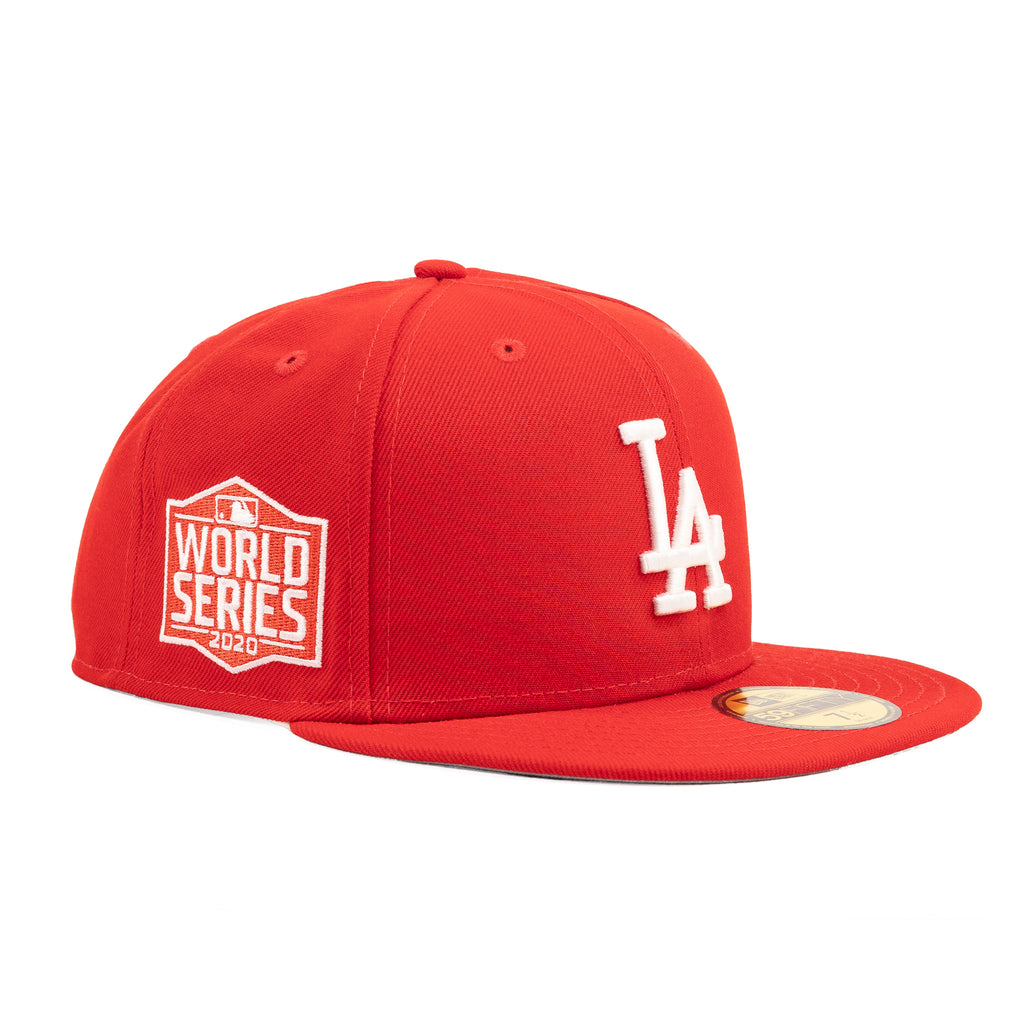 Los Angeles Dodgers Scarlet Red w 2020 World Series Patch "Basic" | New Era 59Fifty Fitted