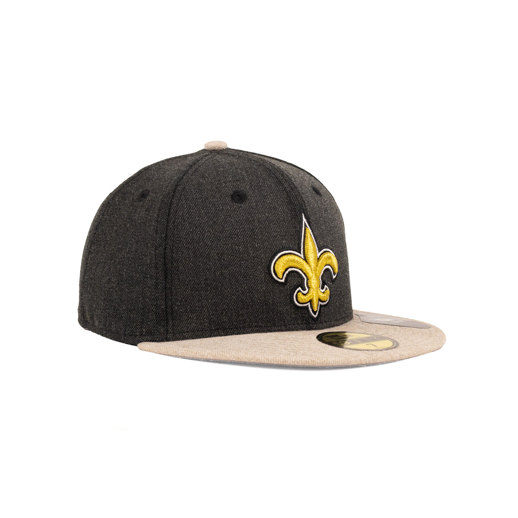 New Orleans Saints Heather Black/Tan "Heather Action" | New Era 59Fifty Fitted