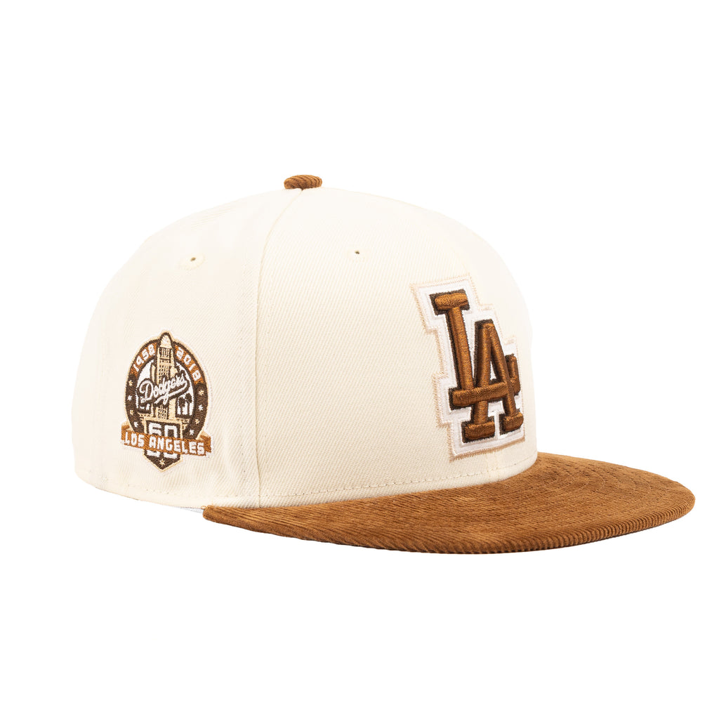 Los Angeles Dodgers Chrome White/Toasted Brown Corduroy "Chrome Pack" | New Era 59Fifty Fitted