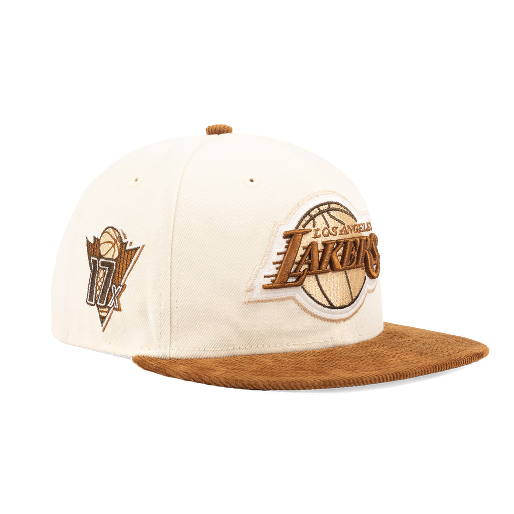 Los Angeles Lakers Chrome White/Toasted Brown Corduroy "Chrome Pack" | New Era 59Fifty Fitted