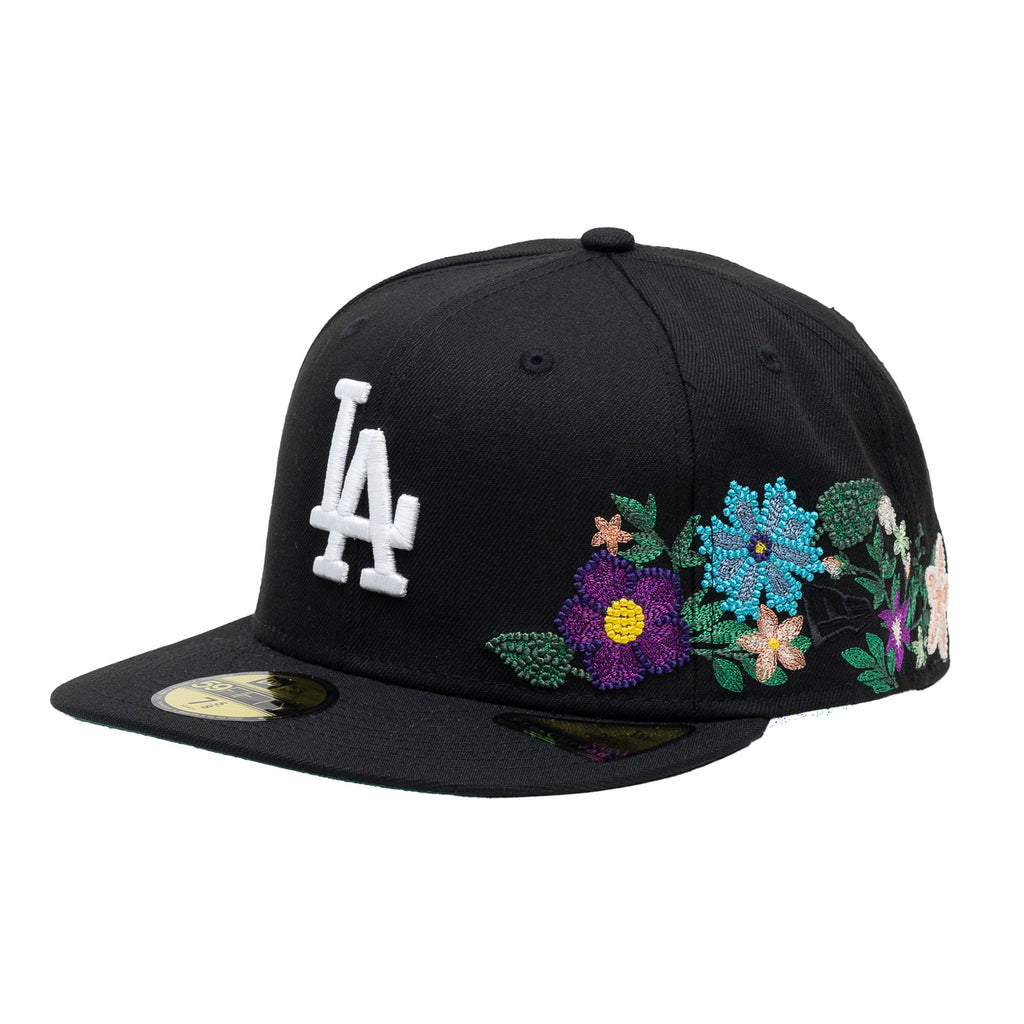 Los Angeles Dodgers Black/White "Tonal Florals" | New Era 59Fifty Fitted