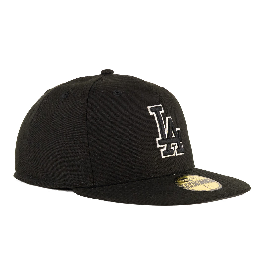 Los Angeles Dodgers Blackout/White Outline "Basic" | New Era 59Fifty Fitted