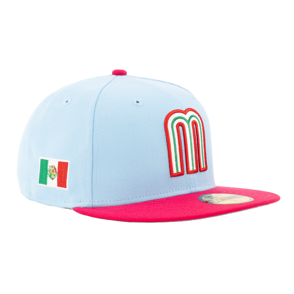 Mexico Baseball Sky Blue/Magenta "Authentic Collection" | New Era 59Fifty Fitted