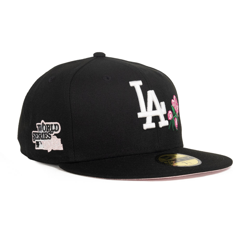 Los Angeles Dodgers Black/Pink w Flower Patch "Rose" | New Era 59Fifty Fitted