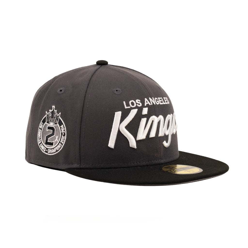 Los Angeles Kings Charcoal Gray/Black "Script" | New Era 59Fifty Fitted