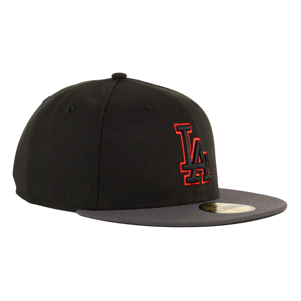 Los Angeles Dodgers Black/Charcoal Gray/Red "Two Tone" | New Era 59Fifty Fitted