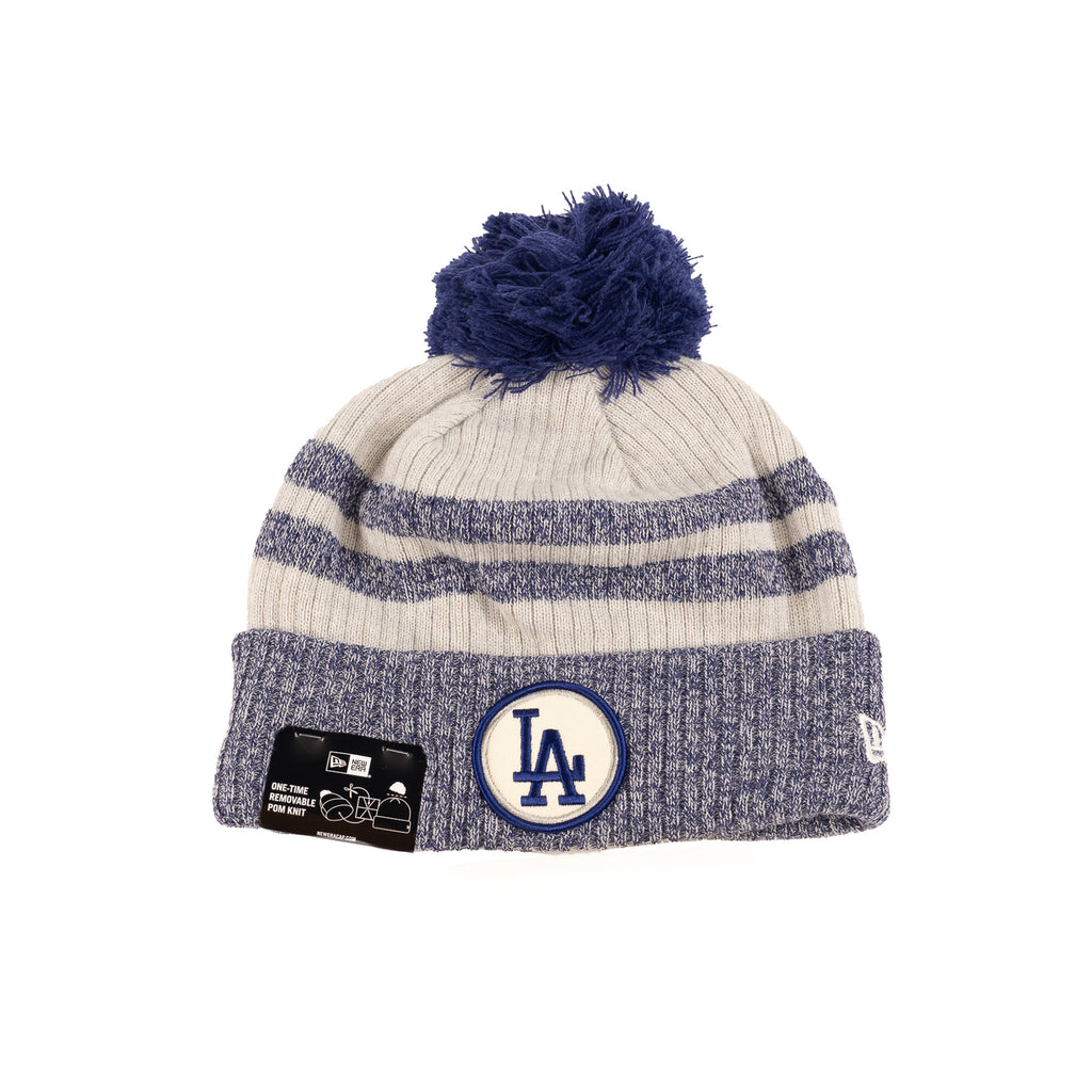 Los Angeles Dodgers Dark Royal Blue/Gray "Patch Logo" | New Era Pom Knit