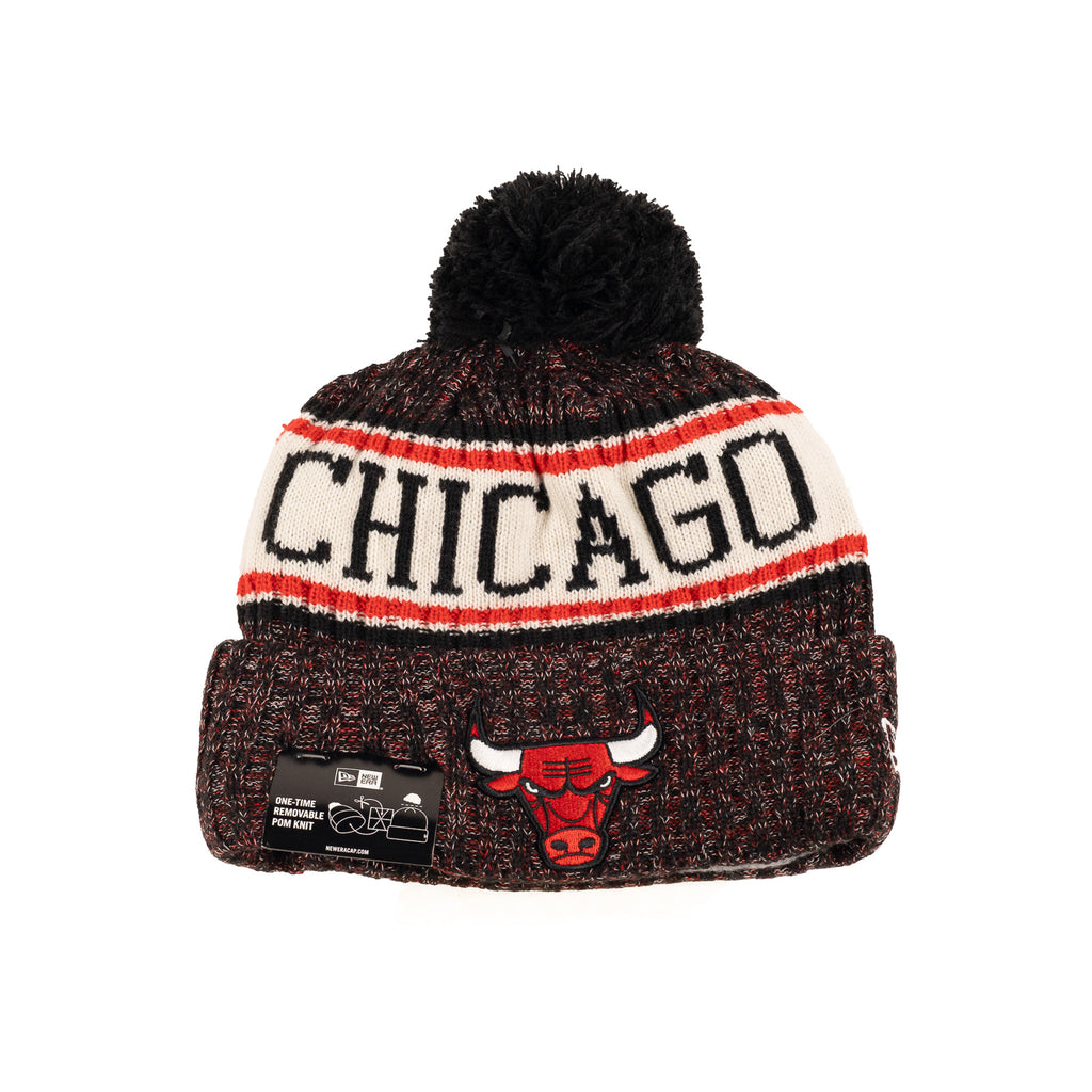 Chicago Bulls Black/White "NBA Sideline 18" | New Era Pom Knit