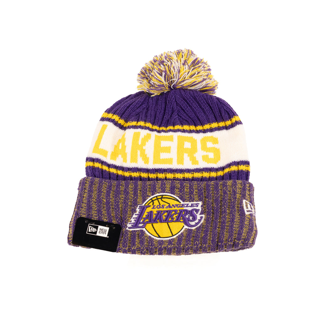 Los Angeles Lakers Purple/White/Yellow "NBA Sideline 18" | New Era Pom Knit