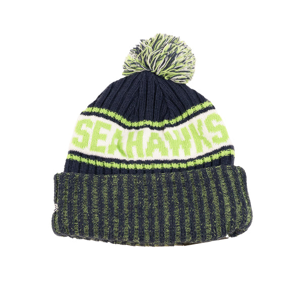 Seattle Seahawks Navy Blue/Lime Green/White | New Era Pom Knit