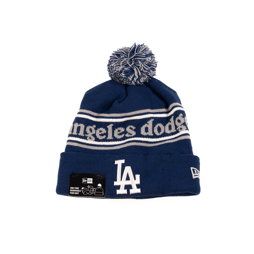 Los Angeles Dodgers Dark Royal Blue/Gray "Marquee" | New Era Pom Knit