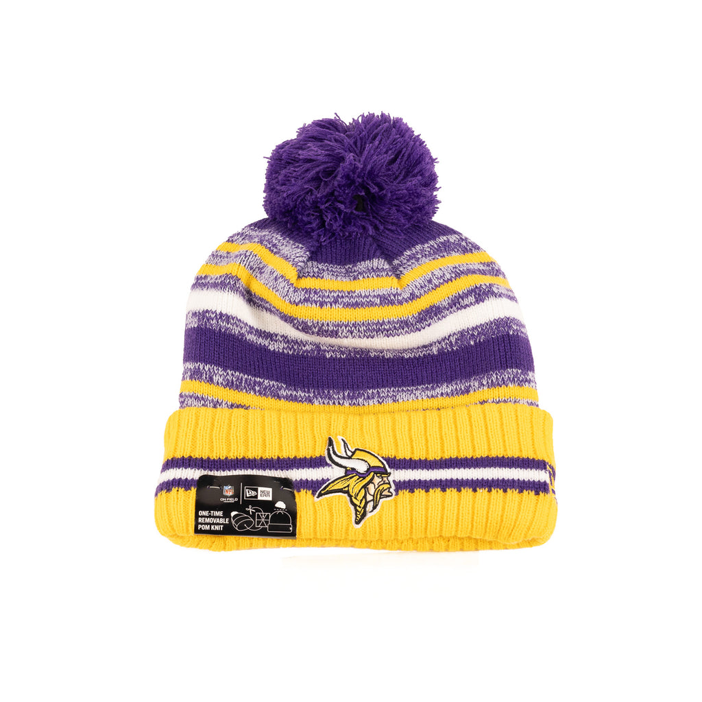 Minnesota Vikings Yellow/Purple "NFL Sideline 21" | New Era Pom Knit