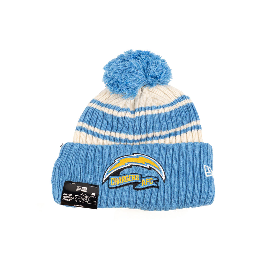 Los Angeles Chargers Light Royal Blue/Off-White "NFL Sideline 22" | New Era Pom Knit