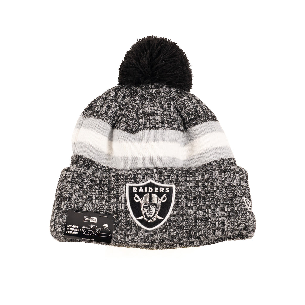 Las Vegas Raiders Black/Gray/White "NFL Sideline 23" | New Era Pom Knit