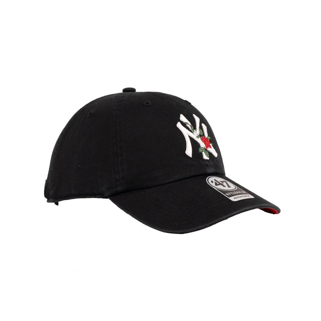 New York Yankees Black w Thorns "Rose" | 47 Brand Clean-Up Adjustable