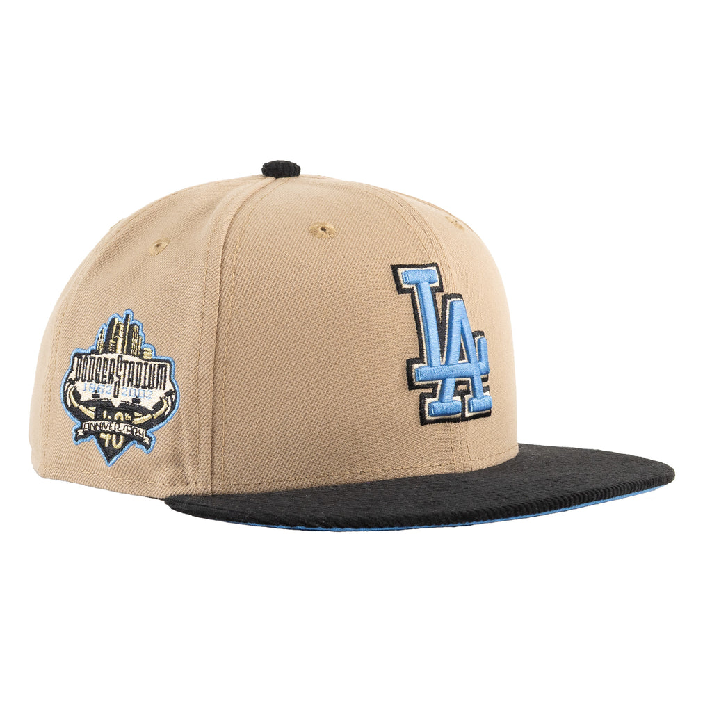 Los Angeles Dodgers Camel Tan/Black Corduroy/Azure Blue "Two Tone" | New Era 9Fifty Snapback