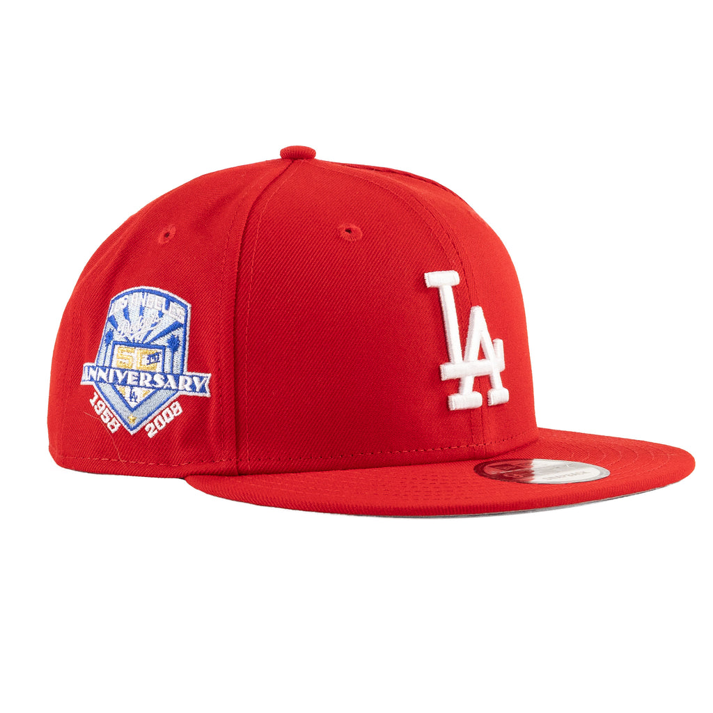 Los Angeles Dodgers Scarlet Red w 50th Anniversary Patch "Basic" | New Era 9Fifty Snapback