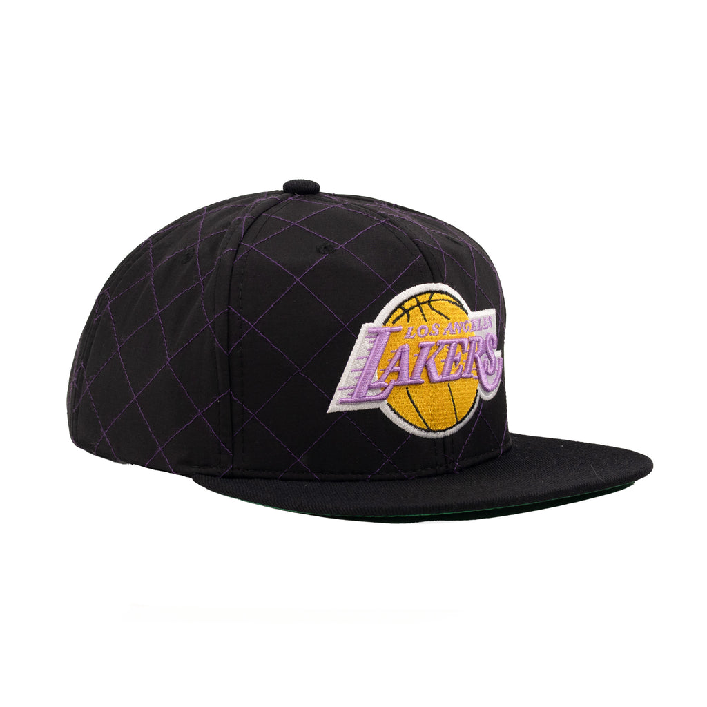 Los Angeles Lakers Black/Lavender Purple "Quilted" | Mitchell & Ness Original Fit Snapback