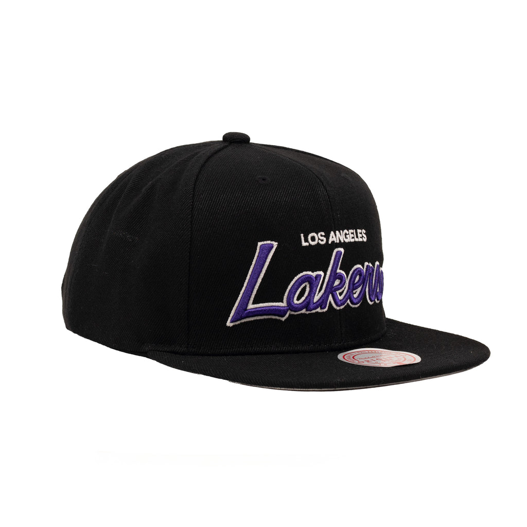 Los Angeles Lakers Black/Purple "Script" | Mitchell & Ness Original Fit Snapback