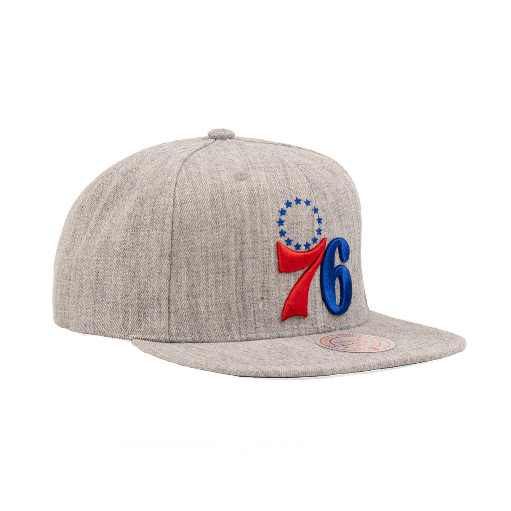 Philadelphia 76ers Heather Gray "Team Heather" | Mitchell & Ness Original Fit Snapback