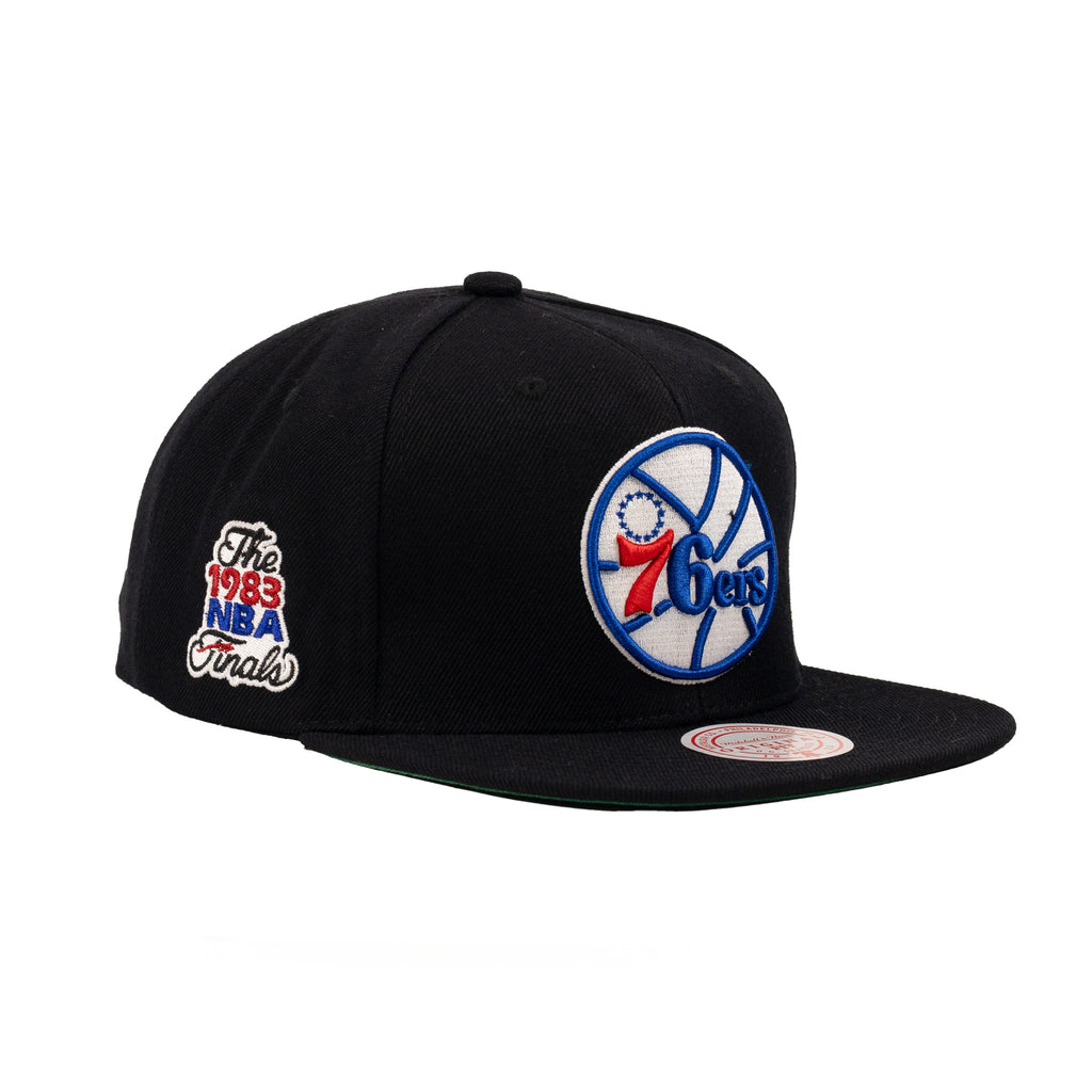 Philadelphia 76ers Black "Top Shot" | Mitchell & Ness Original Fit Snapback