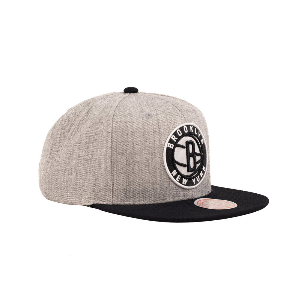 Brooklyn Nets Heather Gray/Black "Two Tone" | Mitchell & Ness Original Fit Snapback