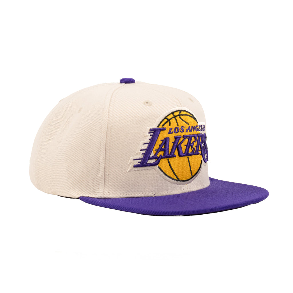 Los Angeles Lakers Off-White/Purple "Two Tone" | Mitchell & Ness Original Fit Snapback