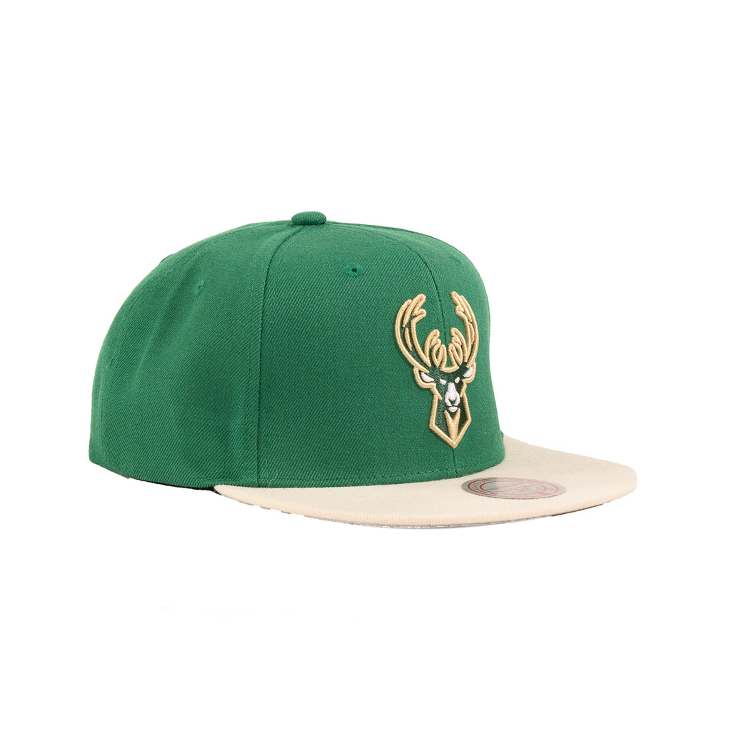 Milwaukee Bucks Green/Tan "Two Tone" | Mitchell & Ness Original Fit Snapback