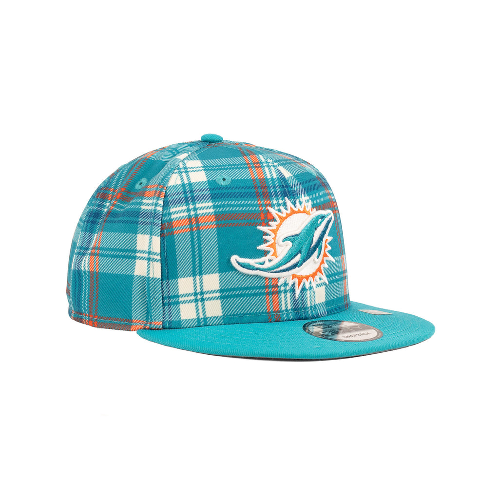 Miami Dolphins Turquoise/Orange Flannel "NFL Sideline 24" | New Era 9Fifty Snapback