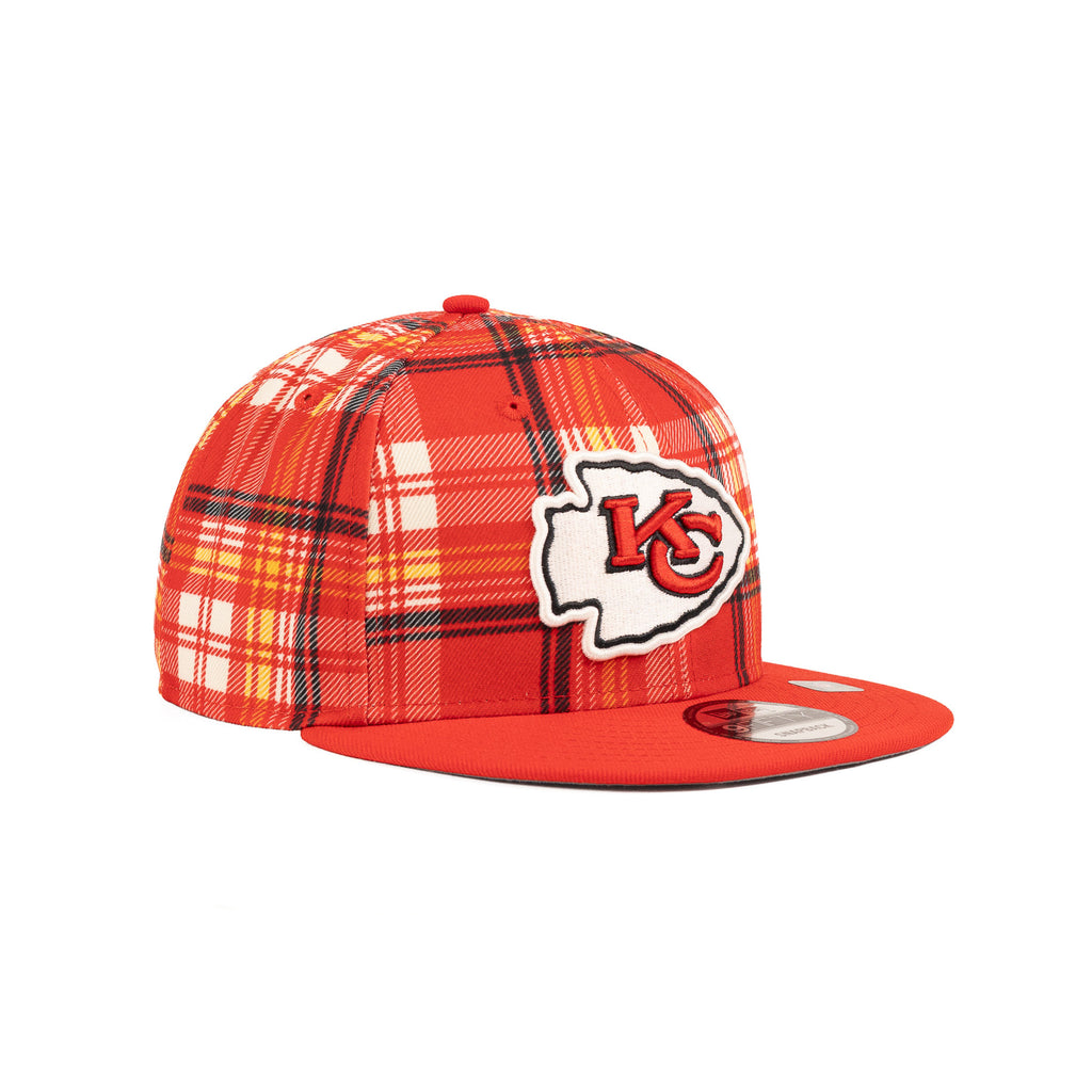 Kansas City Chiefs Scarlet Red/Gold Flannel "NFL Sideline 24" | New Era 9Fifty Snapback