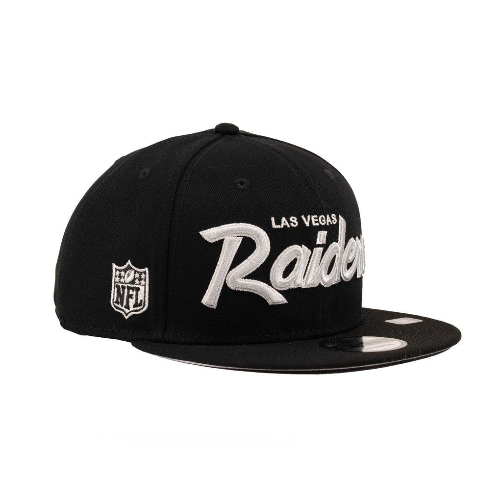 Las Vegas Raiders Black/Matte Silver "Script" | New Era 9Fifty Snapback
